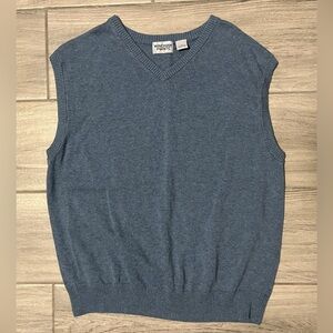 Windham Pointe Men's Blue/Gray Cotton Sleeveless Golf Sweater Vest Sz XL